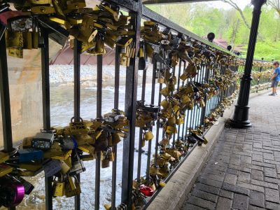 pic of fence with a lot of locks on it